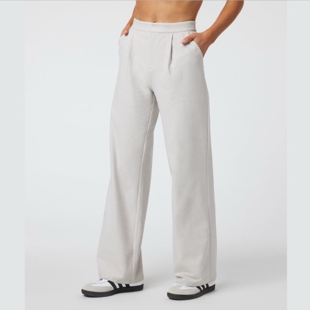 Vuori Wide-Leg Pants in Light Gray